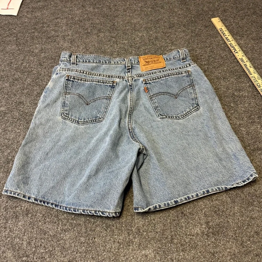 Levi's Shorts Womens Size 16 Light Wash Denim Relaxed Fit Orange Tab USA Made